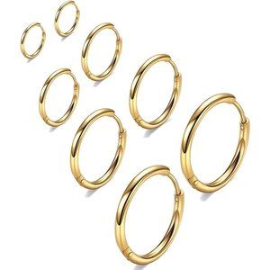 Women 316L Surgical Stainless Steel Huggie Hoop Earrings